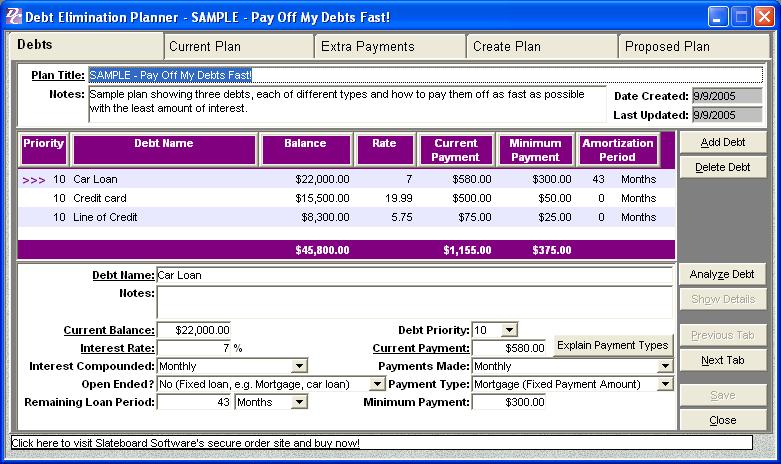 debt management plan calculator
